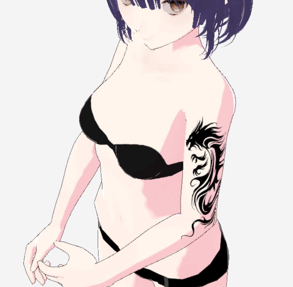 ダークドラゴン・タトゥー風マーク6色- png/ai