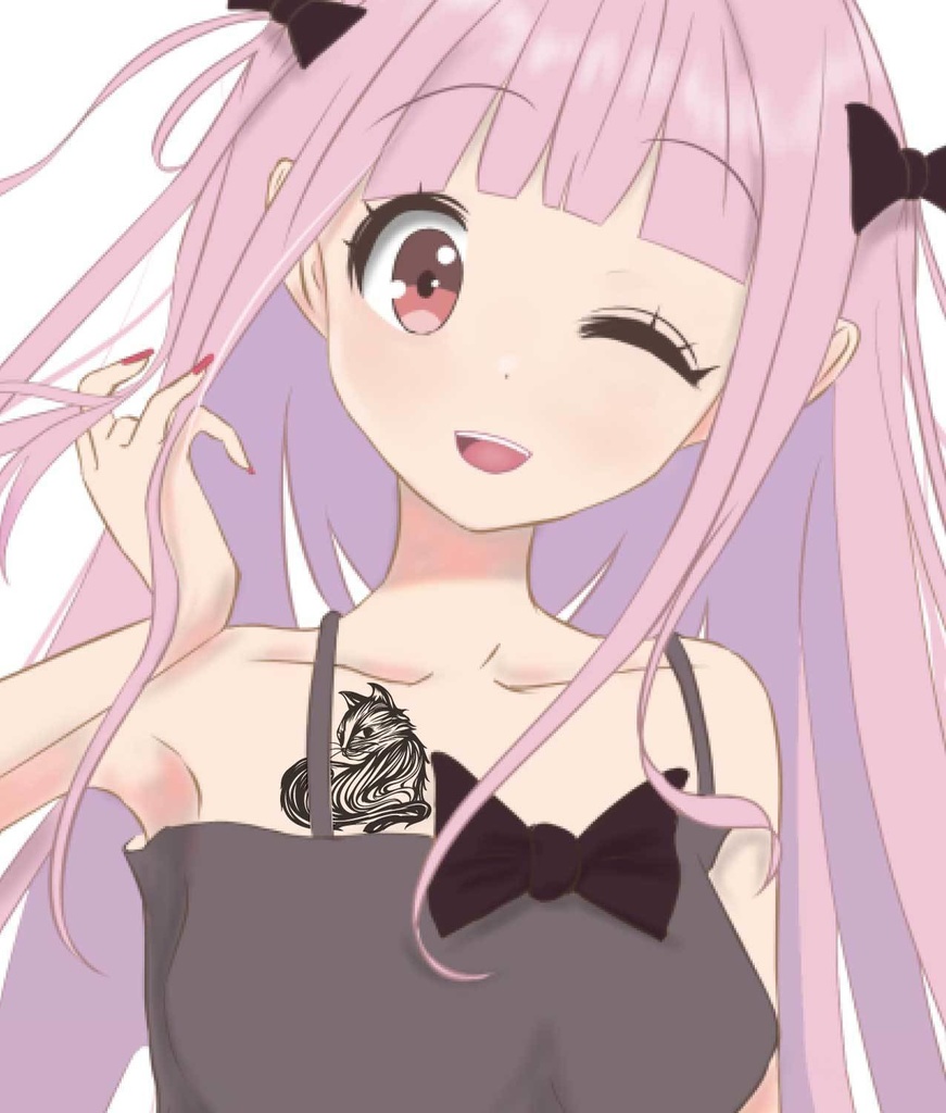 ブラックキャット・タトゥー風マーク6色- png/ai