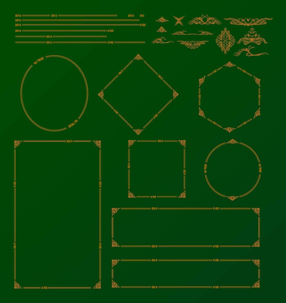 アンティークフレームセットパッケージ【vol.1】 50以上の高解像度png or ベクターイラスト素材