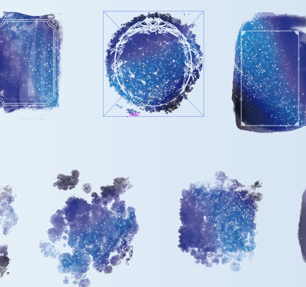 星の不思議なフレーム装飾素材全17種 - 高解像度png