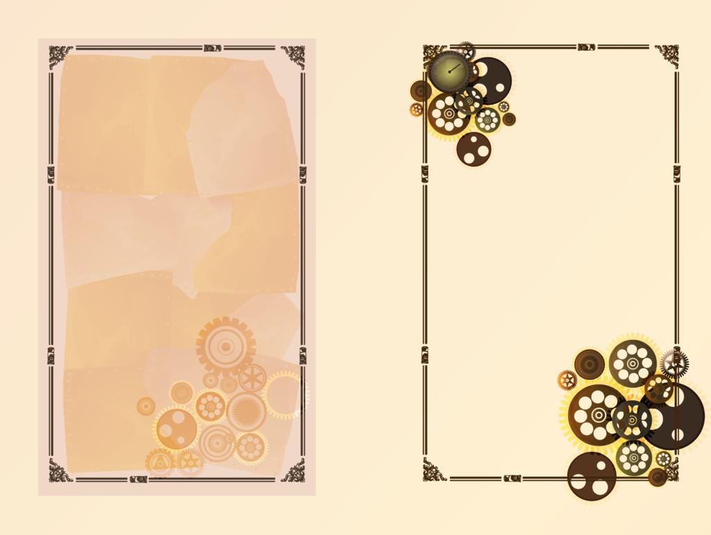 スチームパンクなイラスト素材集全65種 - 機械仕掛けのレトロフューチャーな世界