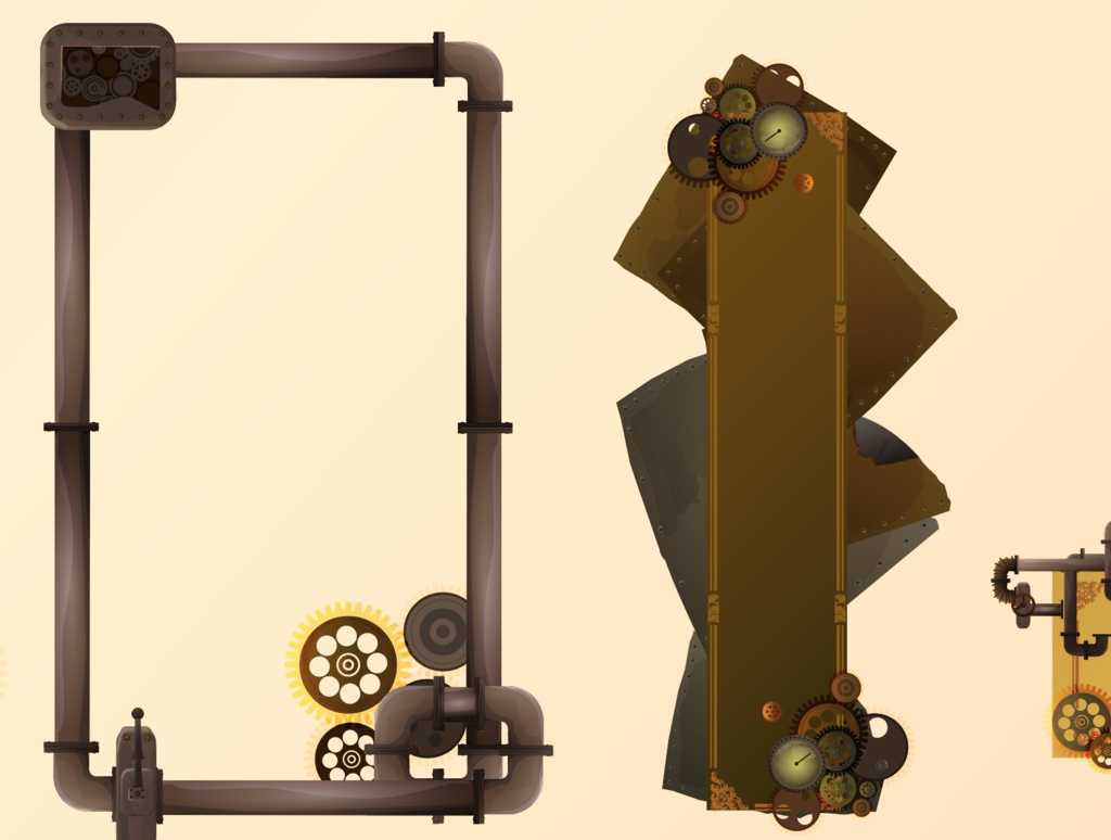 スチームパンクなイラスト素材集全65種 - 機械仕掛けのレトロフューチャーな世界