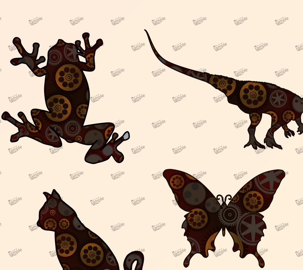 機械仕掛けのスチームパンクアイコン - png(高解像度背景透過)とai(ベクターcs2)