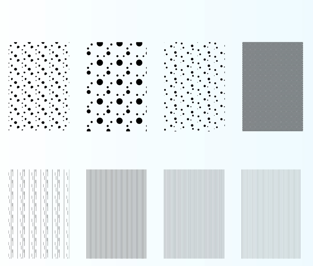 丸ドット・ストライプパターン・トーン 27種類セット png(背景透過) & aiベクター