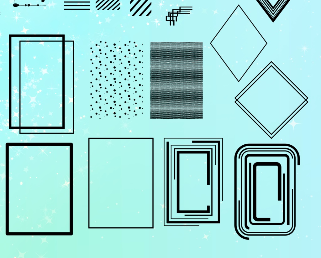 シンプルなフレーム装飾素材全55種 - ココフォリア・高解像度png or ai(ベクター cs2)