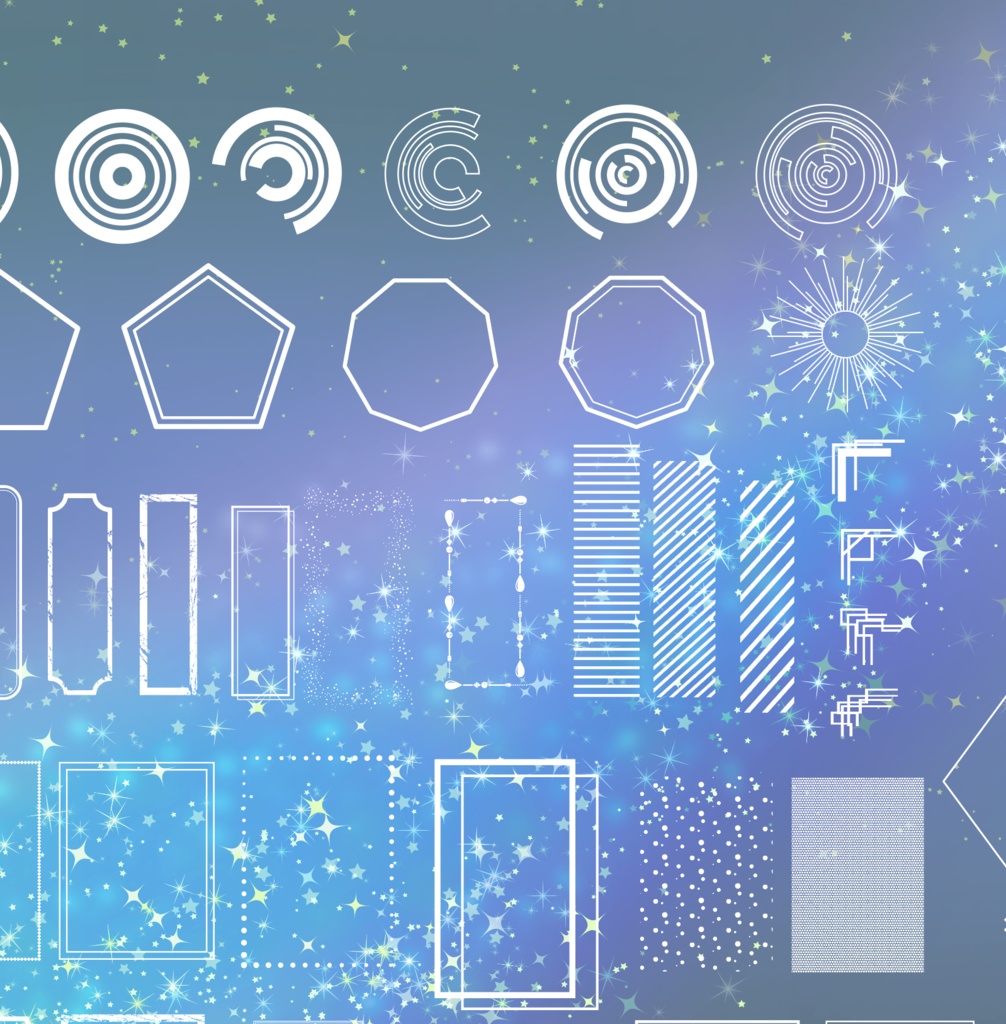 シンプルなフレーム装飾素材全55種 - ココフォリア・高解像度png or ai(ベクター cs2)