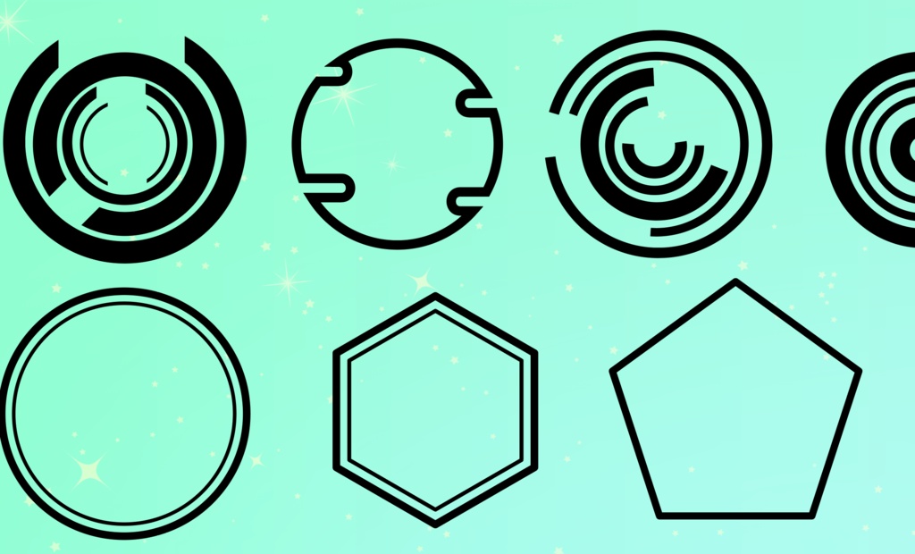 シンプルなフレーム装飾素材全55種 - ココフォリア・高解像度png or ai(ベクター cs2)