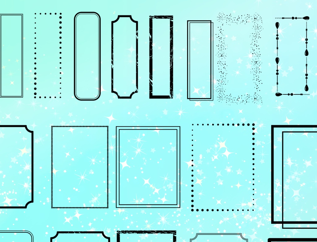 シンプルなフレーム装飾素材全55種 - ココフォリア・高解像度png or ai(ベクター cs2)