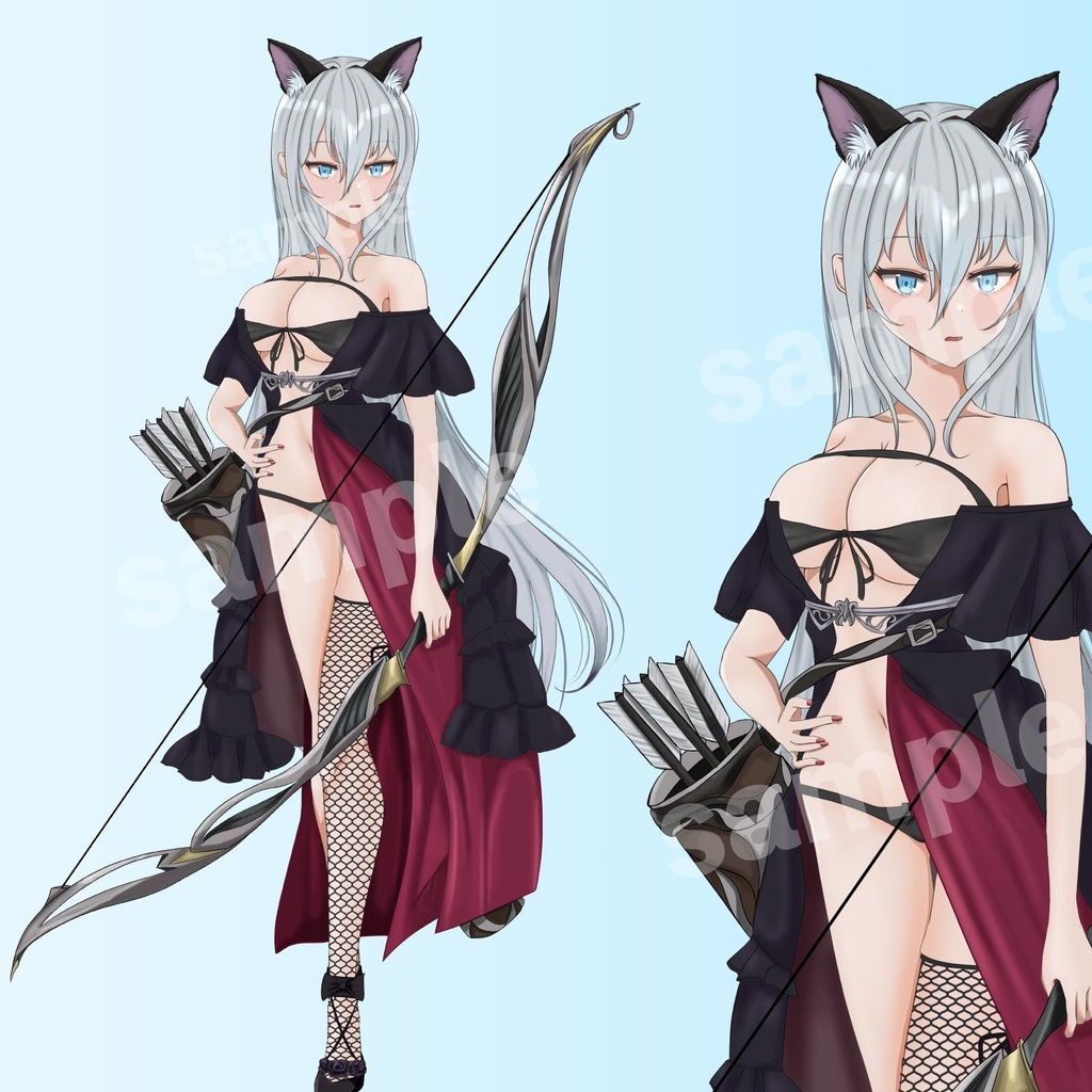 アーチャーの女の子 - 立ち絵/TRPG素材表情差分11/服装【NO414】