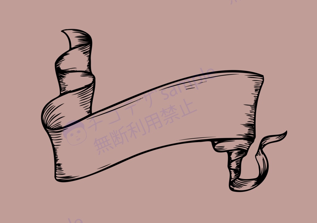 ビンテージ・レトロな手書きのバナー・フレーム43セット素材集 高解像度png(背景透過) or ベクター