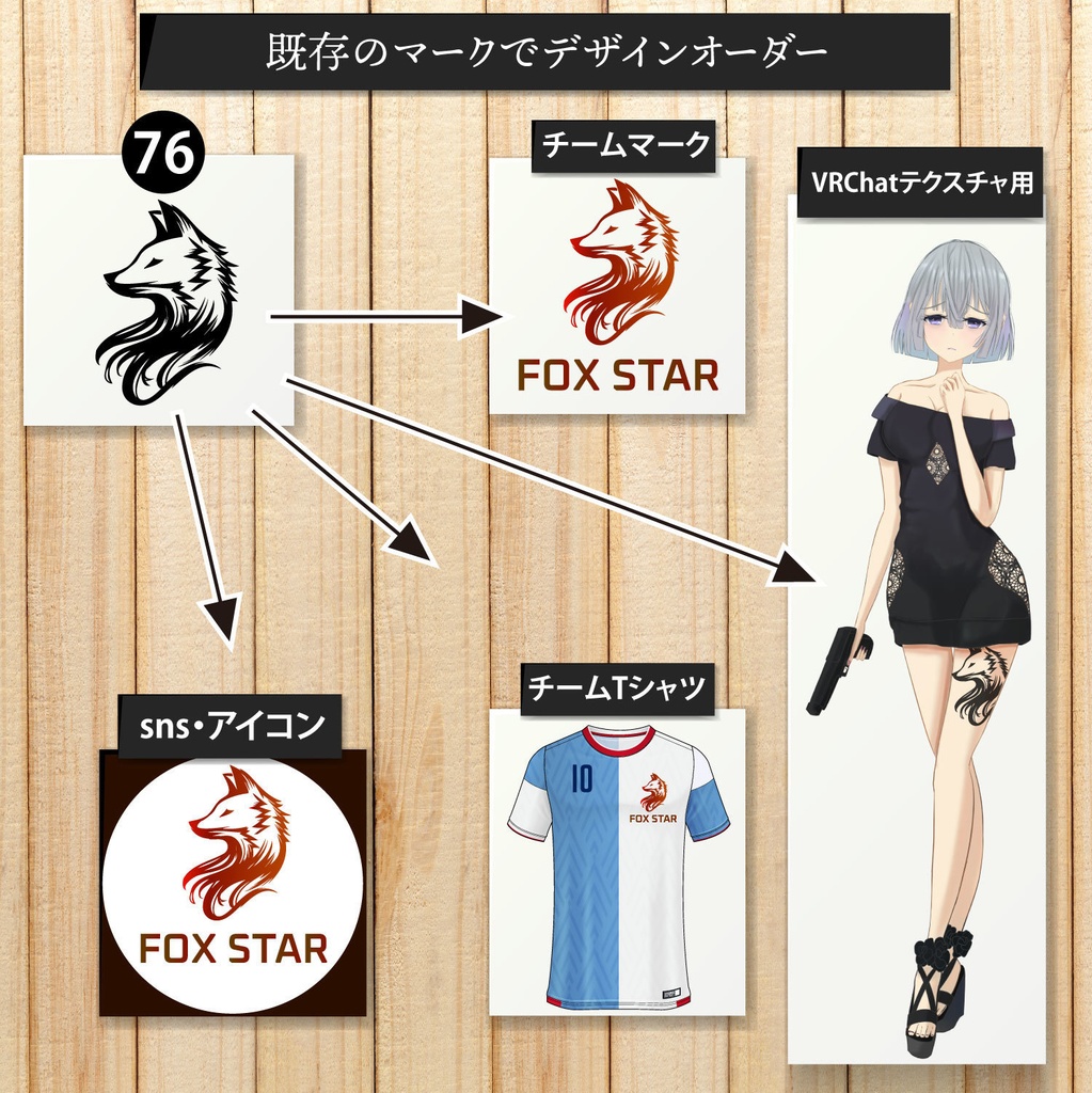 チームマーク制作オーダー - 既存のマークからすぐに制作!シンプルな線画のデザイン