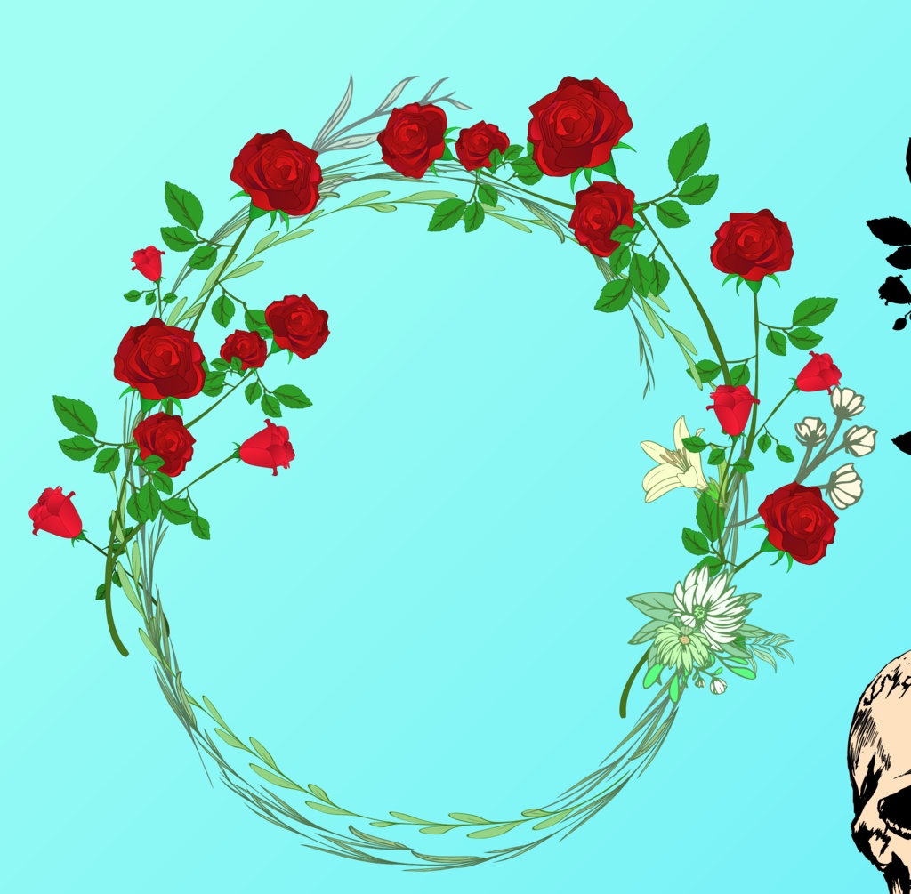 薔薇のフローラルフレーム・背景素材 - 高解像度png or ベクター 無料版も!