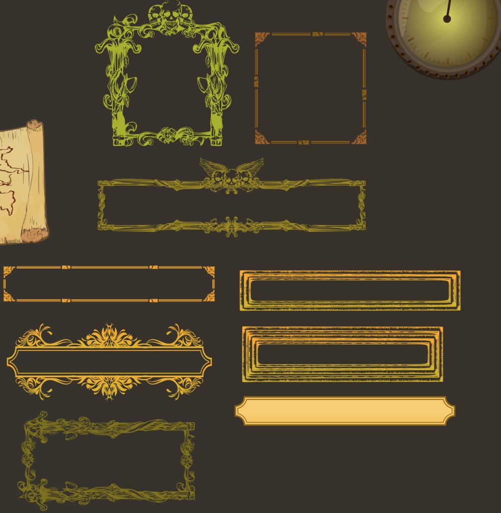 剣と魔法の世界の素材全46種類セット - 高解像度png or ai(ベクターcs2)