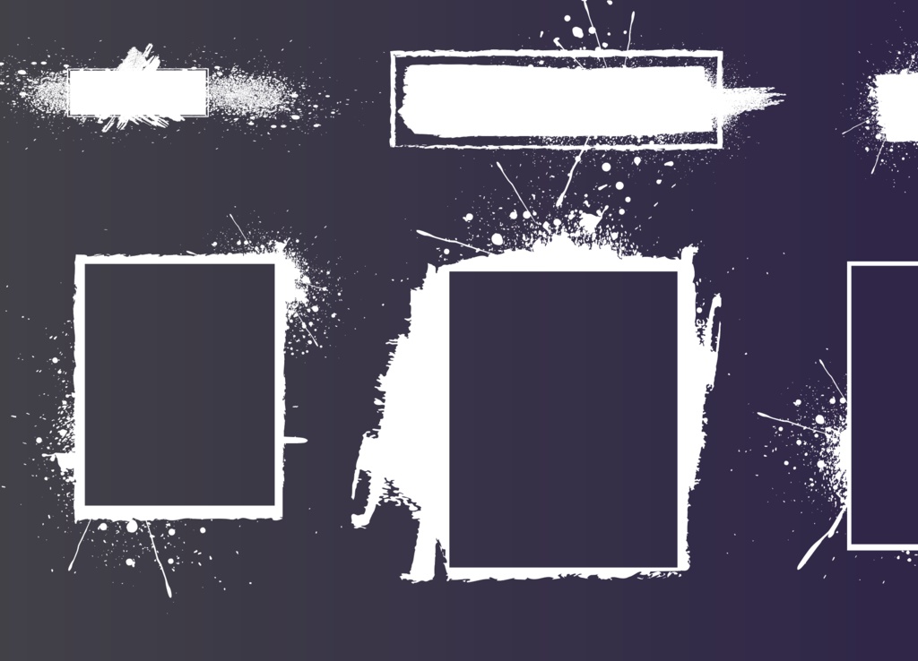 ペンキ・手書き・アートフレーム全28セット - ベクター or 高解像度PNG素材集