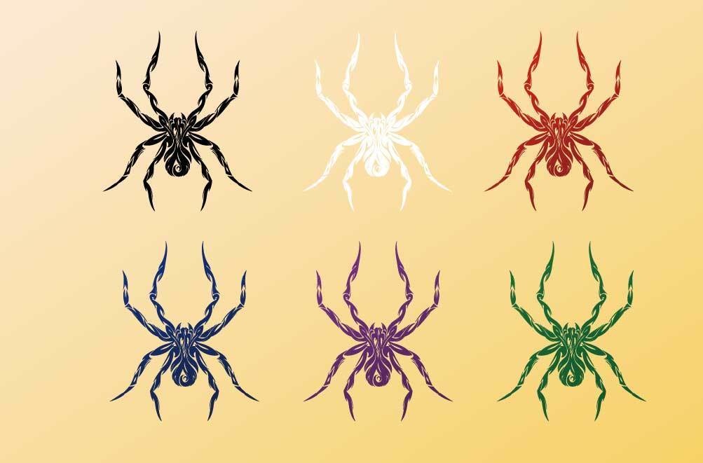 蜘蛛・蜘蛛の巣のトライバル・タトゥー風マーク - png/ai - 83