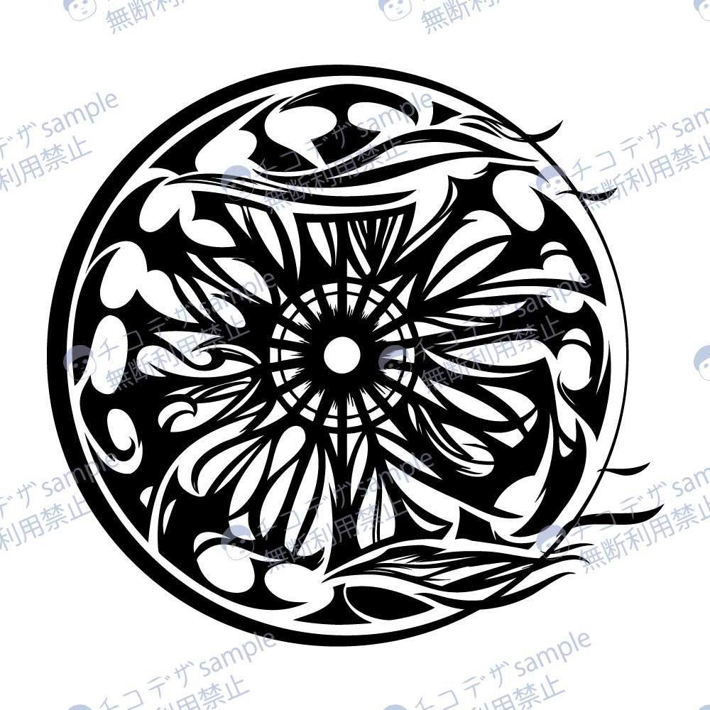 運命の輪タロットのタトゥー・切り絵風イラスト - 高解像度png or aiベクター - 88