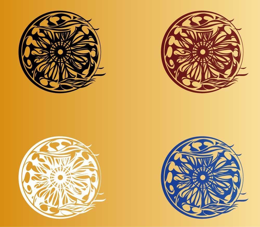 運命の輪タロットのタトゥー・切り絵風イラスト - 高解像度png or aiベクター - 88