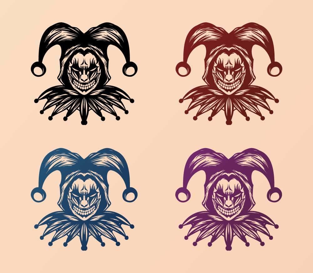 ジョーカーのトライバル風イラスト - 高解像度png or aiベクター - 89