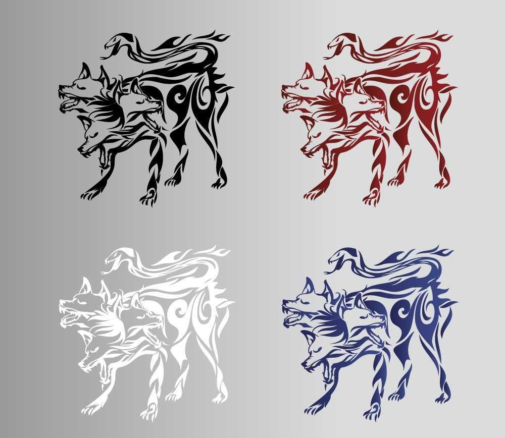 ケルベロスのトライバル風イラスト - 高解像度png or aiベクター - 90