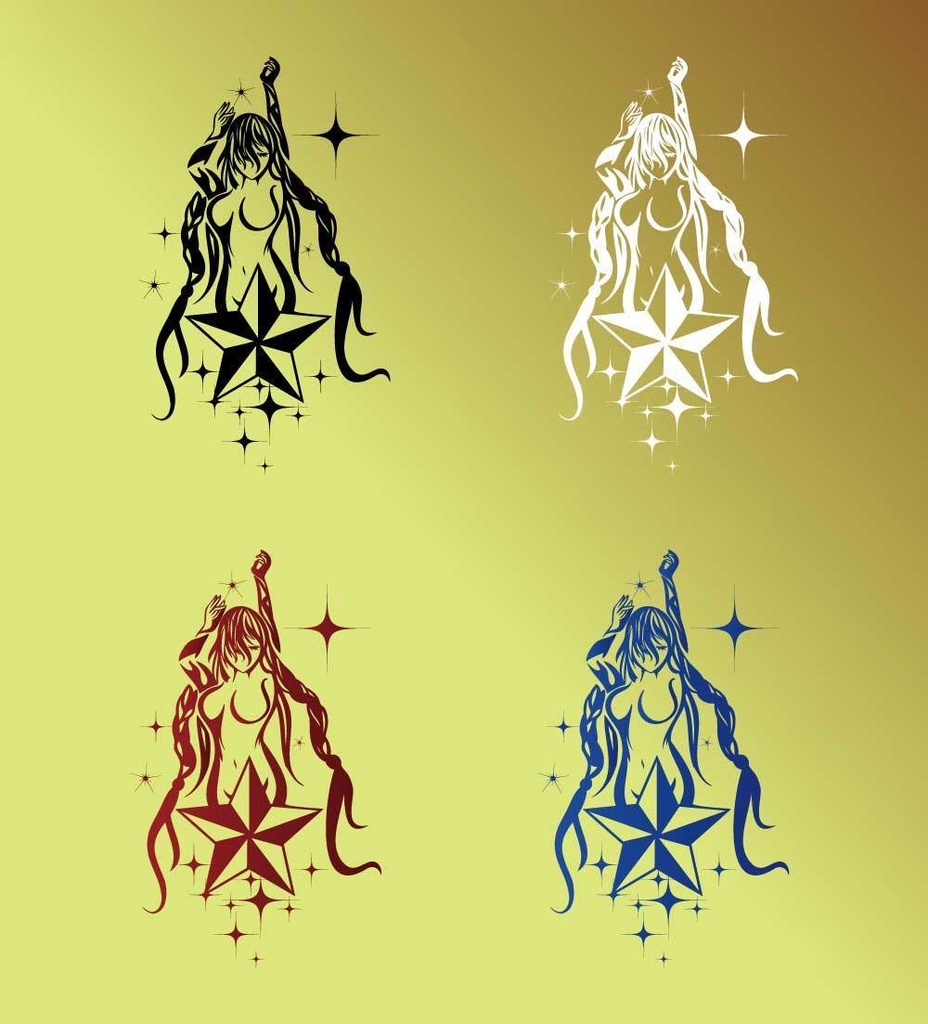 スター タロットカードのトライバル風イラスト - 高解像度png or aiベクター - 91