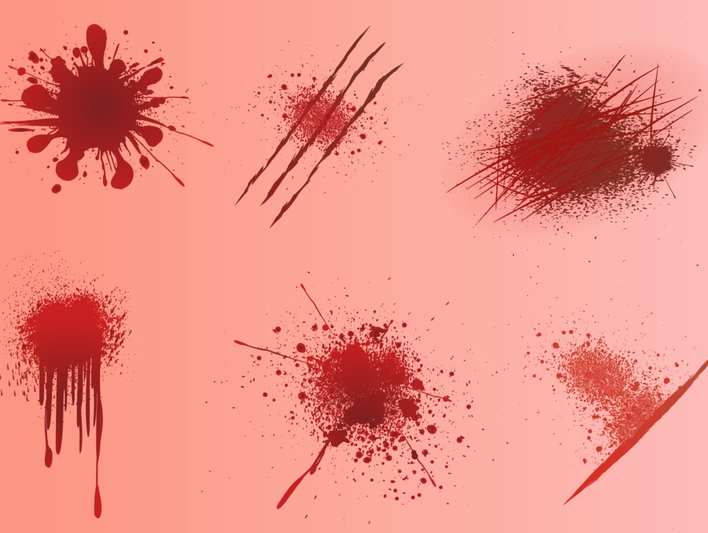 ホラー・オカルト背景と血飛沫・垂れ23セット - ダークな背景・装飾イラスト集