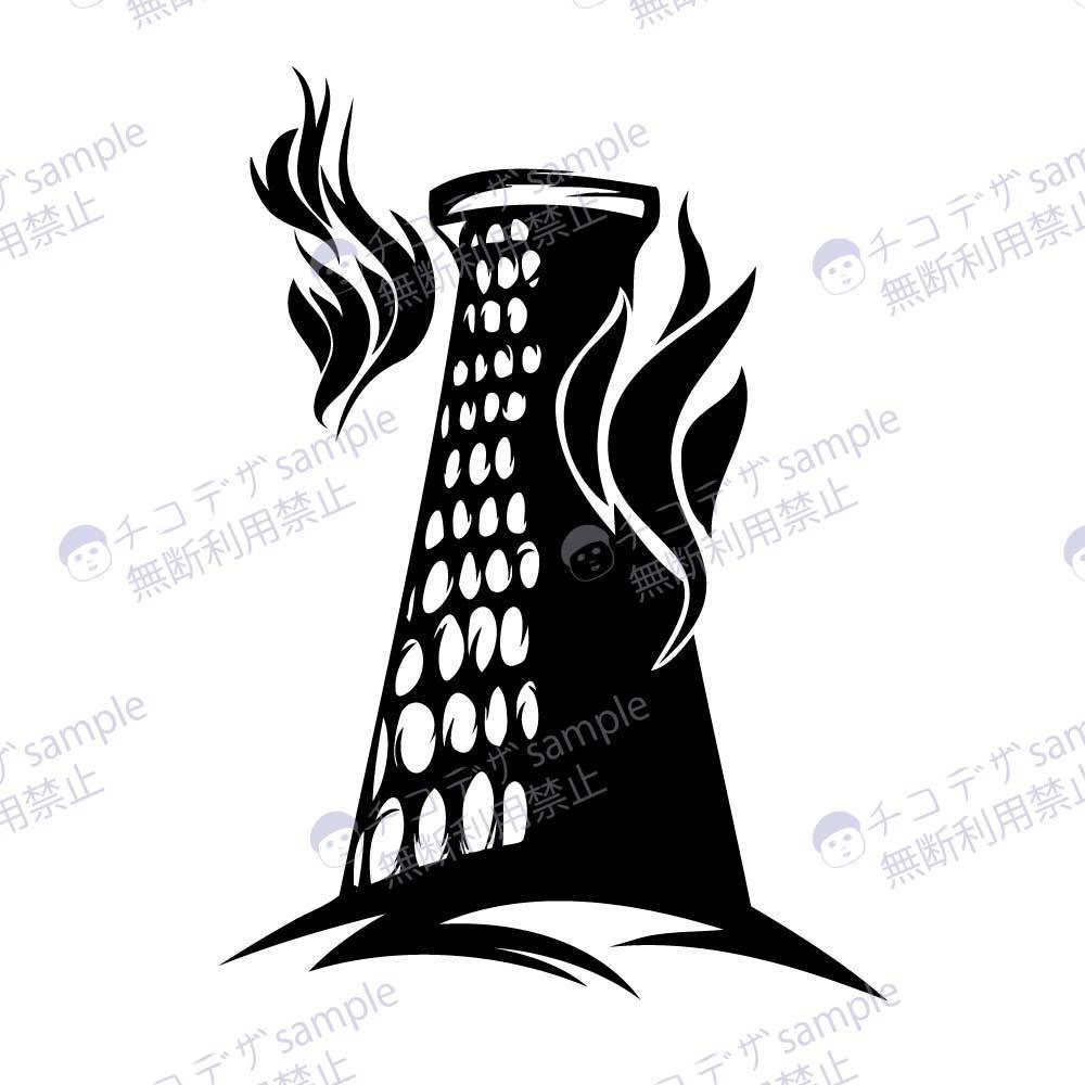 タワーのタロットのタトゥー風イラスト - 高解像度png or aiベクター - 96