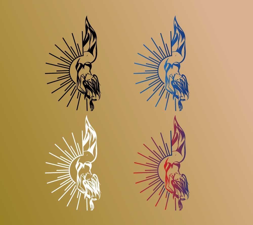 タロット ハングドマン(Hanged Man)のトライバル・タトゥー風マーク - png/ai - 105