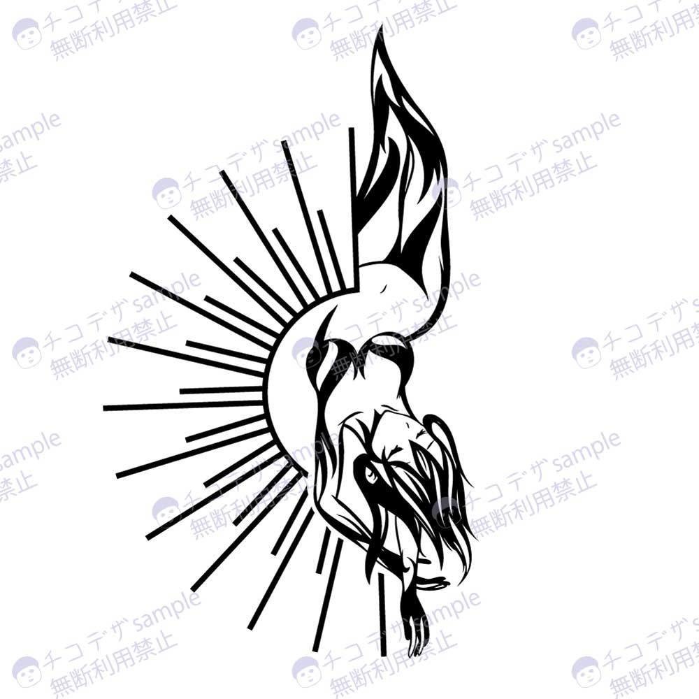タロット ハングドマン(Hanged Man)のトライバル・タトゥー風マーク - png/ai - 105