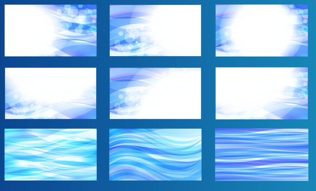 青い水の揺らぎと流れの背景イラスト素材 - 20種類 高解像度PNG