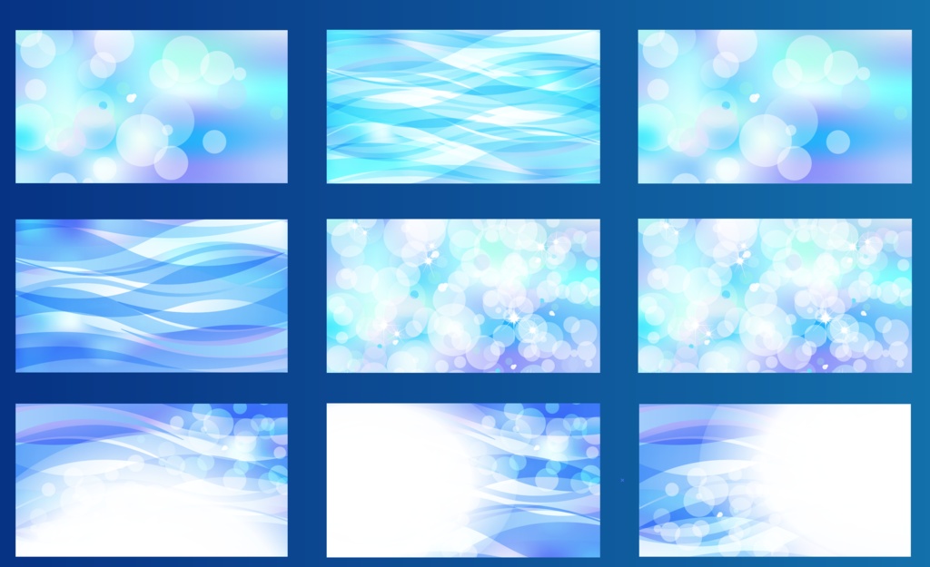 青い水の揺らぎと流れの背景イラスト素材 - 20種類 高解像度PNG