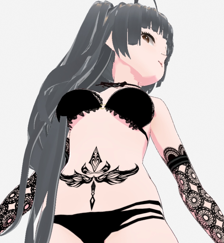 トライバル左右対称タトゥーマーク全12セット - png/ai/vroidテクスチャ