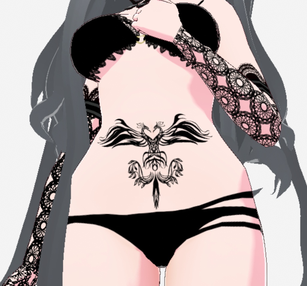 トライバル左右対称タトゥーマーク全12セット - png/ai/vroidテクスチャ