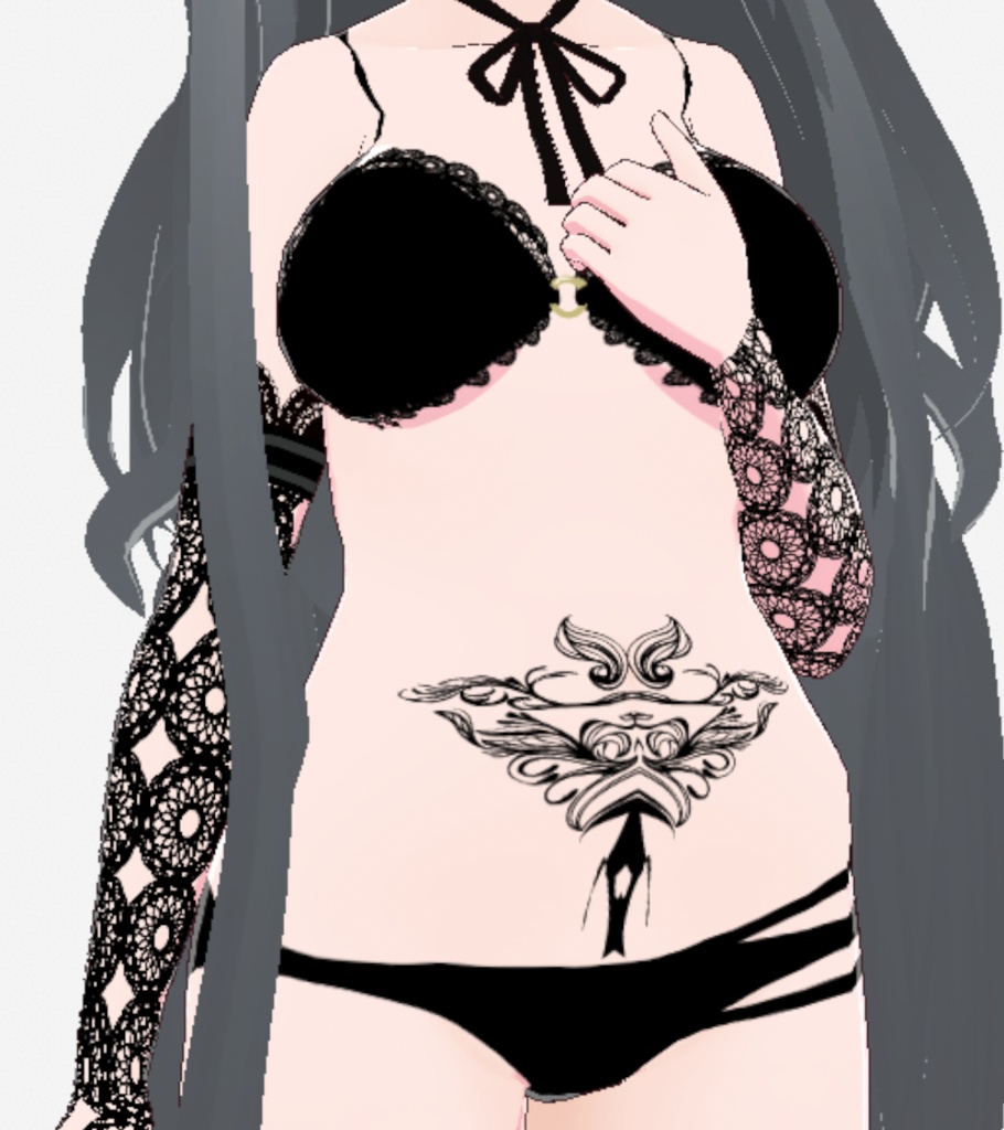 トライバル左右対称タトゥーマーク全12セット - png/ai/vroidテクスチャ