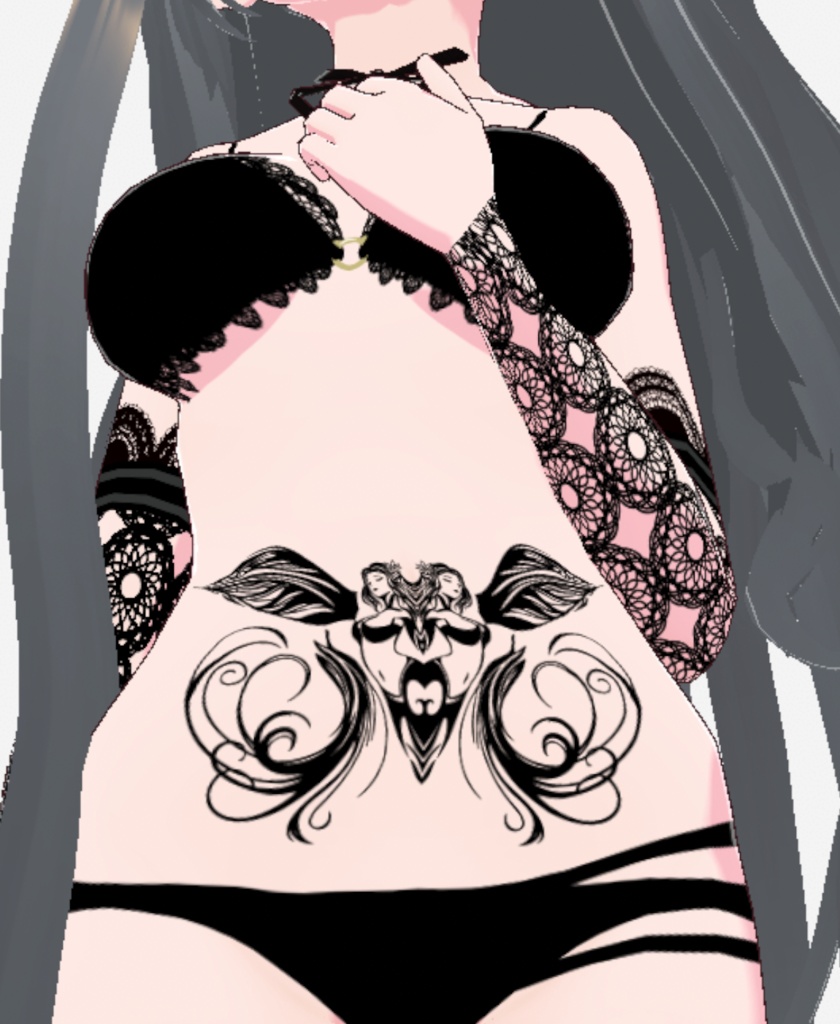 トライバル左右対称タトゥーマーク全12セット - png/ai/vroidテクスチャ