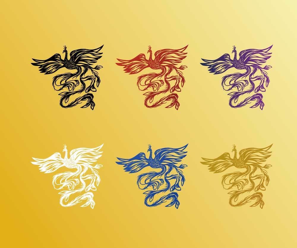 孔雀のトライバル風タトゥーイラスト - vroidテクスチャ・png or aiベクター -114