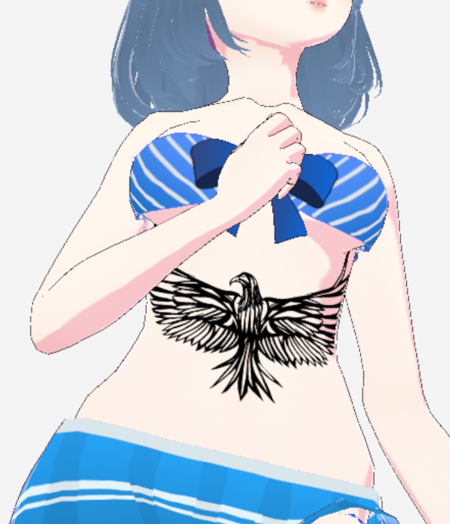 鷲のトライバルタトゥー カラー4種類 - png/ai/vroidテクスチャ