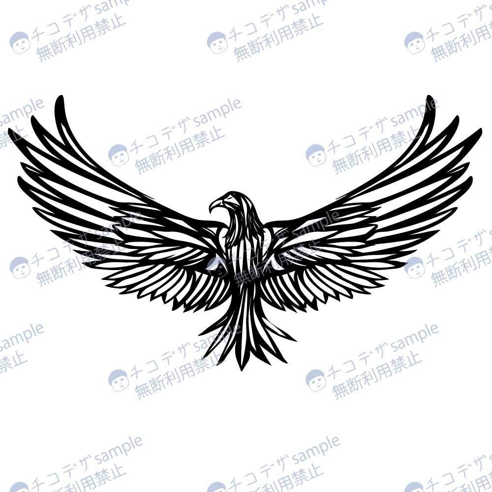 鷲のトライバルタトゥー カラー4種類 - png/ai/vroidテクスチャ