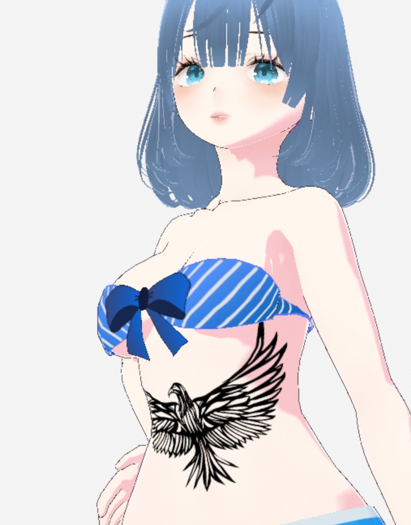 鷲のトライバルタトゥー カラー4種類 - png/ai/vroidテクスチャ