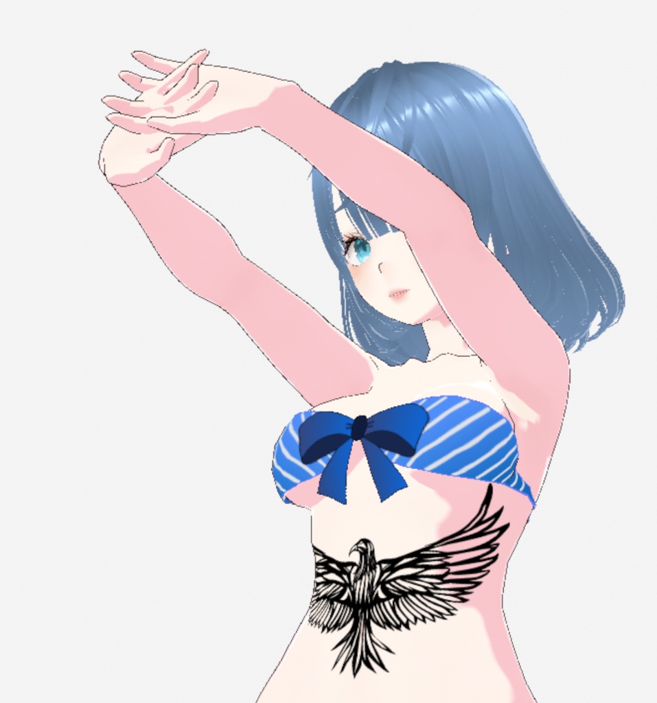 鷲のトライバルタトゥー カラー4種類 - png/ai/vroidテクスチャ