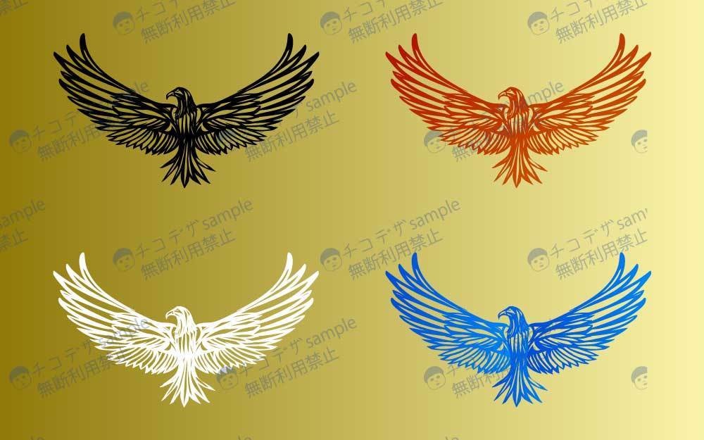 鷲のトライバルタトゥー カラー4種類 - png/ai/vroidテクスチャ