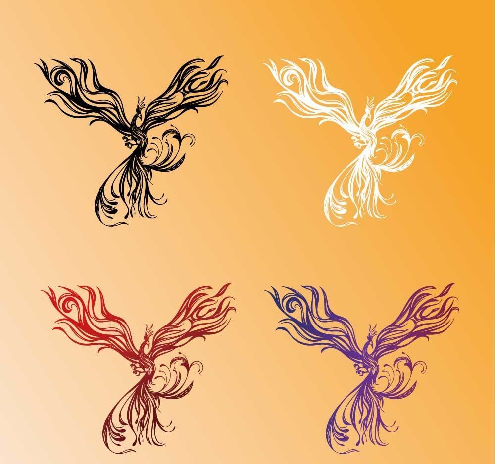 鳳凰の花 - トライバル風タトゥー - vroidテクスチャ高解像度png or aiベクター