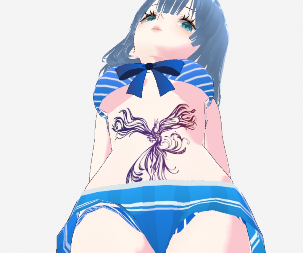 鳳凰の花 - トライバル風タトゥー - vroidテクスチャ高解像度png or aiベクター