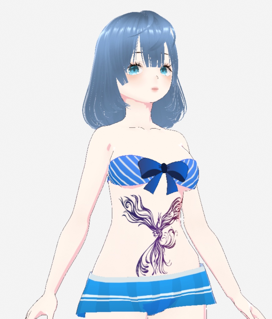 鳳凰の花 - トライバル風タトゥー - vroidテクスチャ高解像度png or aiベクター