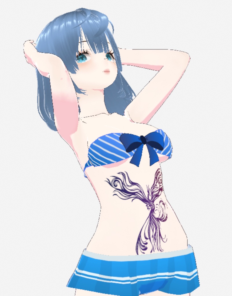 鳳凰の花 - トライバル風タトゥー - vroidテクスチャ高解像度png or aiベクター