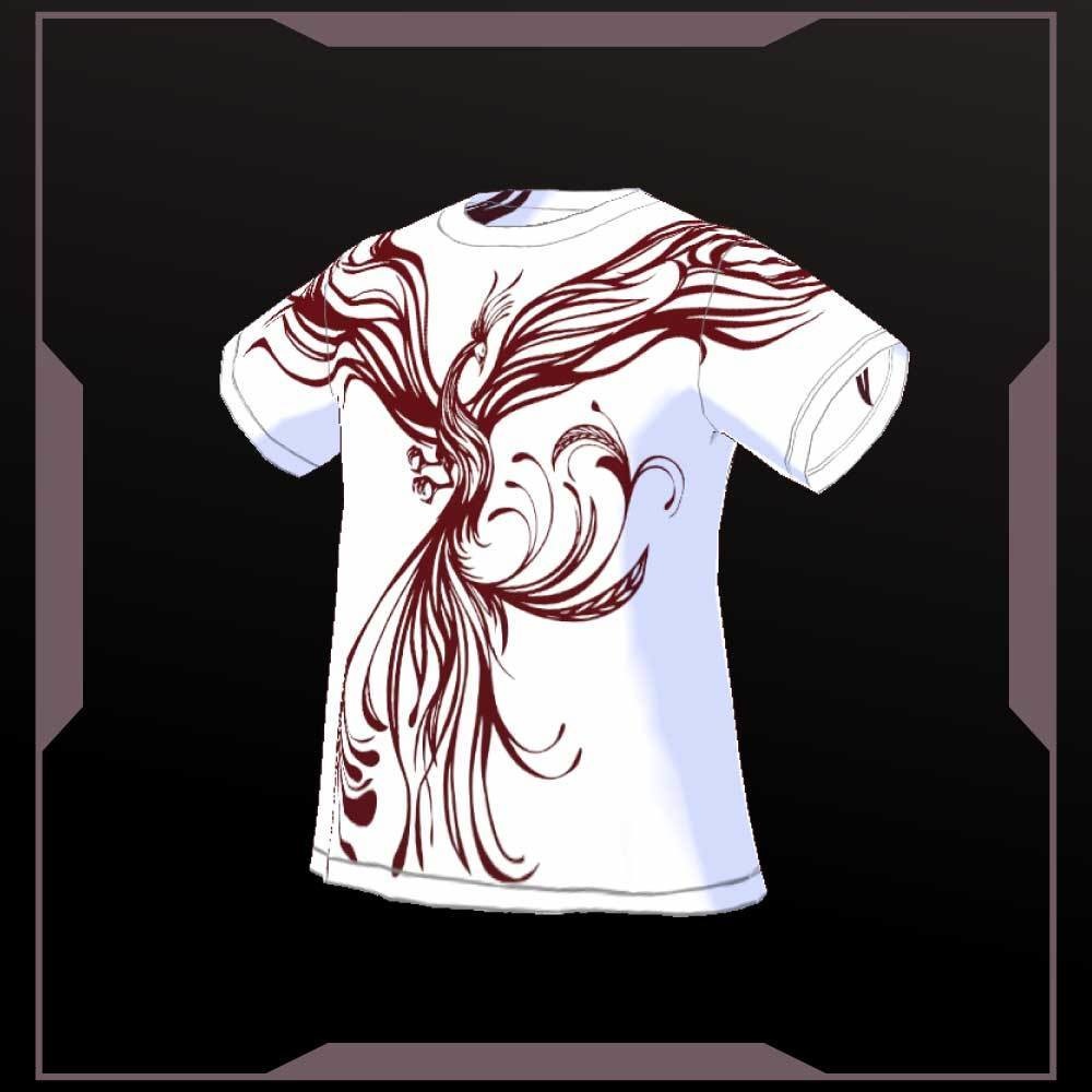 【VroidT-Shirts】鳳凰アートなトライバルTシャツ 黒・赤・白