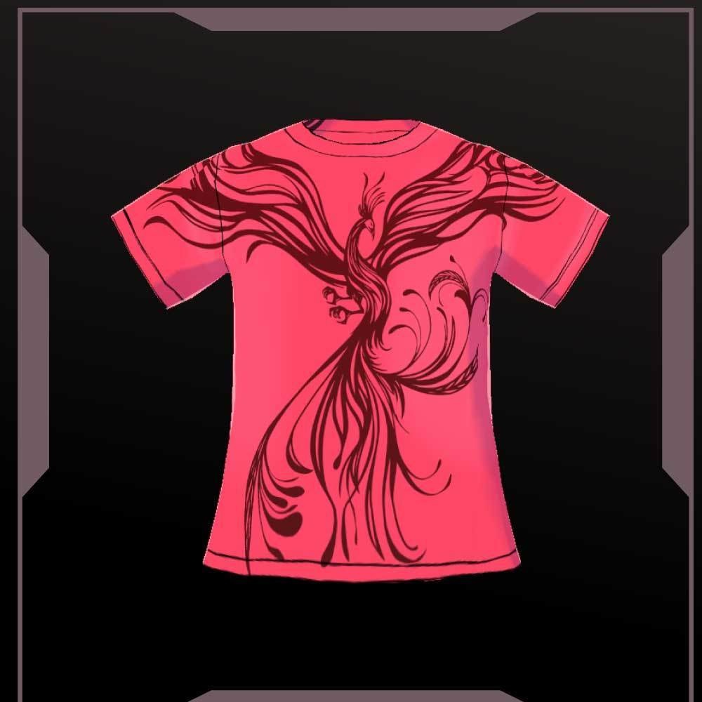 【VroidT-Shirts】鳳凰アートなトライバルTシャツ 黒・赤・白