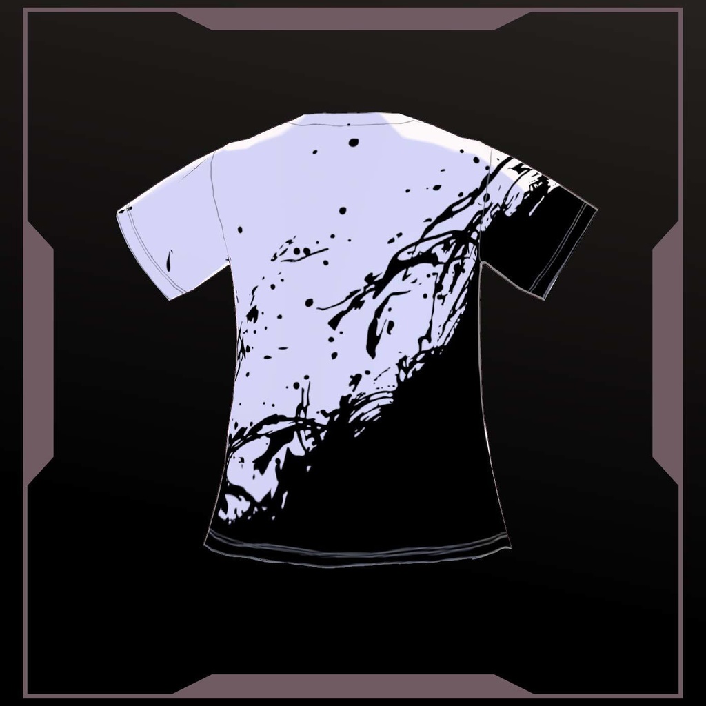 【Vroid T-Shirts】八咫烏の水墨画Tシャツ 黒 Ink painting of a crow