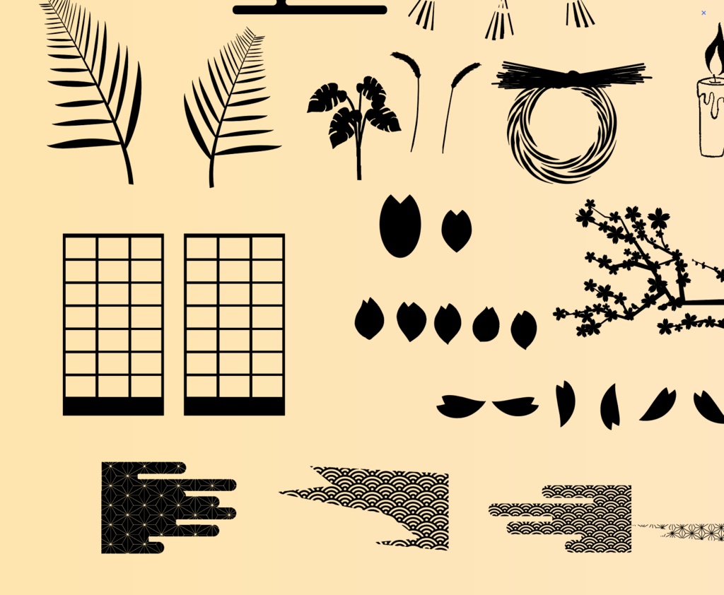 丑三つ時の夜に - 和風装飾デザイン79セット - ai or 高解像度pngイラスト素材集