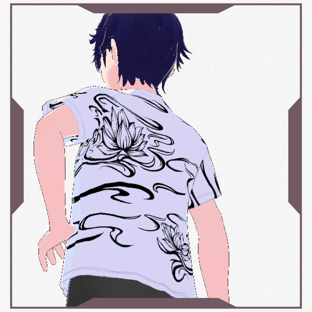 【Vroid T-Shirts】ハスの花Tシャツ 白 Lotus flower