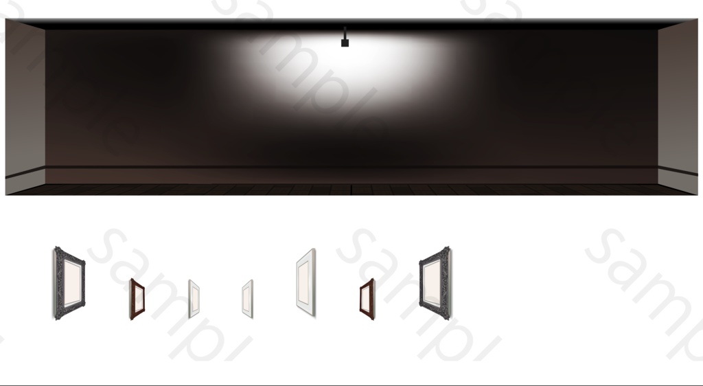 美術館と絵の背景イラスト素材 - 高解像度png or ai